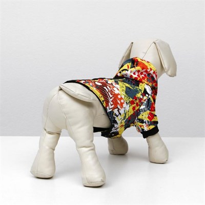 Куртка с капюшоном на меховом подкладе, S (дс-20 см, ош-26 см, ог-32 см), микс - фото 2020657