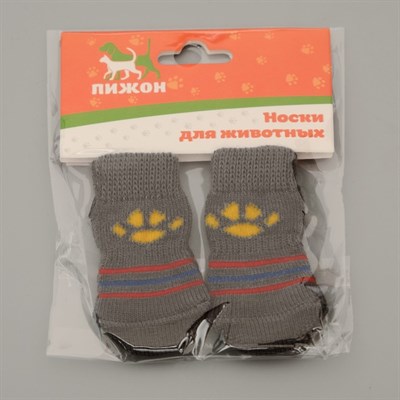 Носки нескользящие, размер  M (3/4 х 7 см), набор 4 шт, микс расцветок для мальчика - фото 2021035