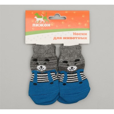 Носки нескользящие, размер L (3,5/5 х 8 см), набор 4 шт, микс расцветок для мальчика - фото 2021041