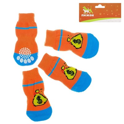 Носки нескользящие, размер M (3/4 х 7 см), набор 4 шт, микс расцветок для девочки - фото 2021051