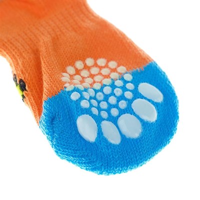 Носки нескользящие, размер M (3/4 х 7 см), набор 4 шт, микс расцветок для девочки - фото 2021052