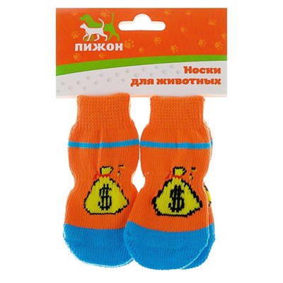 Носки нескользящие, размер M (3/4 х 7 см), набор 4 шт, микс расцветок для девочки - фото 2021054