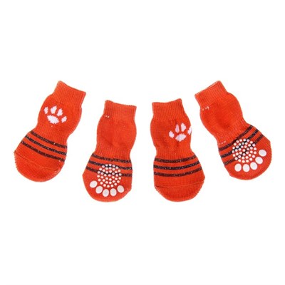 Носки нескользящие, размер L (3,5/5 х 8 см), набор 4 шт, микс расцветок для девочки - фото 2021061