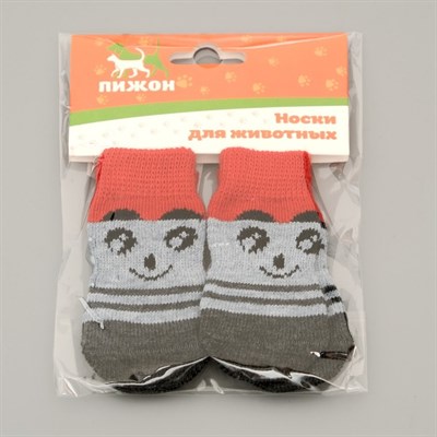 Носки нескользящие, размер L (3,5/5 х 8 см), набор 4 шт, микс расцветок для девочки - фото 2021064