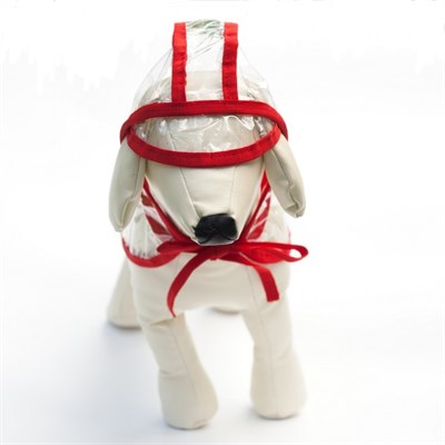 Дождевик с капюшоном для собак OSSO, р. 40 (ДС 40 см), прозрачный, окантовка микс цветов - фото 2021104