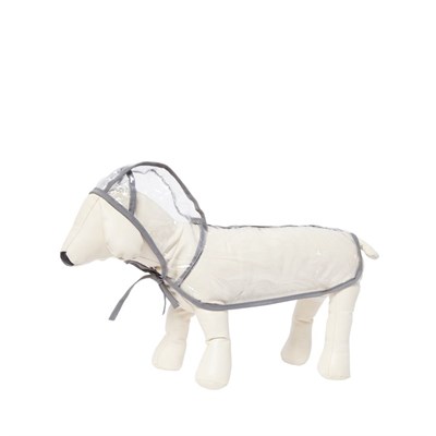 Дождевик с капюшоном для собак OSSO, р. 25 (ДС 25 см), прозрачный, окантовка микс цветов - фото 2021151