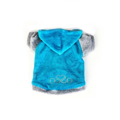 Толстовка из велюра с капюшоном OSSO, 22 (длина изделия 18-19 см, ОГ 32-34 см), микс - фото 2021602