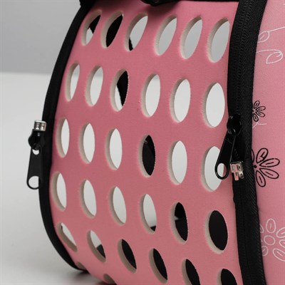Складная сумка-переноска с отдельным входом, материал EVA, 43,5 х 28 х 33 см, розовая - фото 2022423