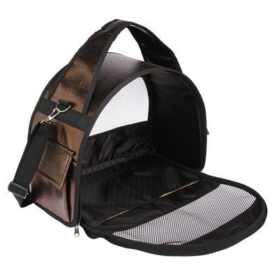 Сумка-переноска №1 полукруглая, 37 х 18 х 25 см, искусственная кожа, коричневая - фото 2022496