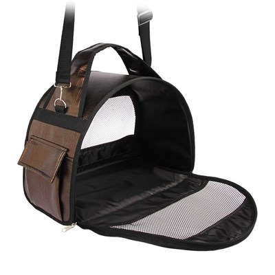 Сумка-переноска №2 полукруглая, 40 х 20 х 27 см, искусственная кожа, коричневая - фото 2022502