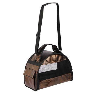 Сумка-переноска №2 полукруглая, 40 х 20 х 27 см, искусственная кожа, коричневая - фото 2022503