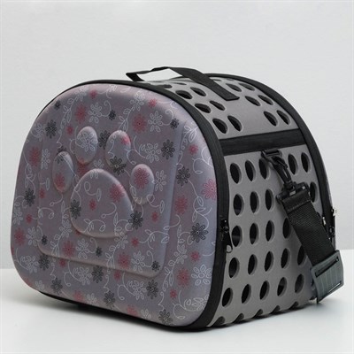 Складная сумка-переноска с отдельным входом, материал EVA, 43,5 х 28 х 33 см, серая - фото 2022549