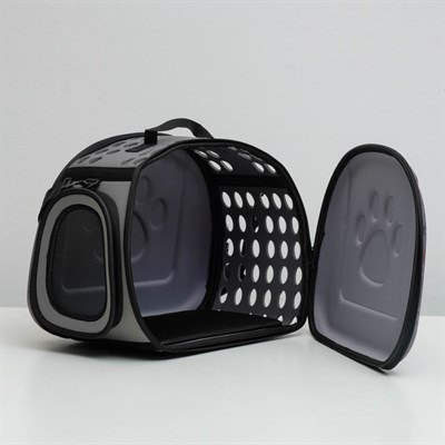 Складная сумка-переноска с отдельным входом, материал EVA, 43,5 х 28 х 33 см, серая - фото 2022554