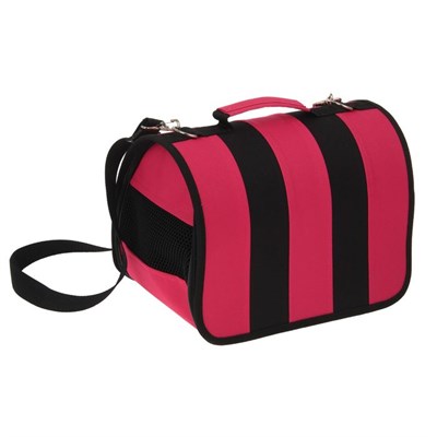 Сумка-переноска каркасная, складная, розово-черная, 40 х 25 х 27 см - фото 2022622