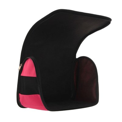 Сумка-переноска каркасная, складная, розово-черная, 49 х 30 х 35 см - фото 2022636