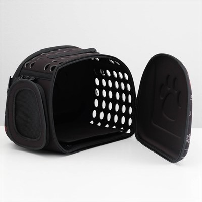 Складная сумка-переноска с отдельным входом, материал EVA, 43,5 х 28 х 33 см, черная - фото 2022684