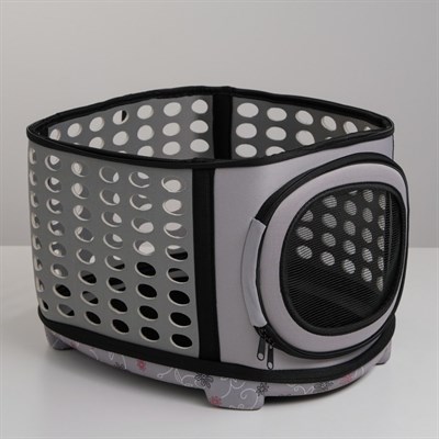 Складная сумка-переноска большая, материал EVA, 42,5 х 37,5 х 29,5 см, серая - фото 2022690