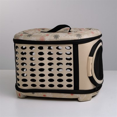 Складная сумка-переноска большая, материал EVA, 42,5 х 37,5 х 29,5 см, бежевая - фото 2022694