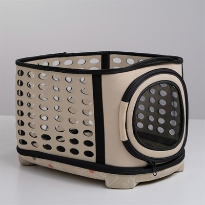 Складная сумка-переноска большая, материал EVA, 42,5 х 37,5 х 29,5 см, бежевая - фото 2022696