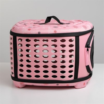 Складная сумка-переноска большая, материал EVA, 42,5 х 37,5 х 29,5 см, розовая - фото 2022700