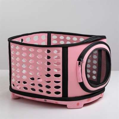 Складная сумка-переноска большая, материал EVA, 42,5 х 37,5 х 29,5 см, розовая - фото 2022703