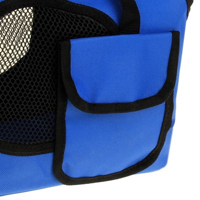 Сумка-переноска на плечо, 37 х 13 х 20 см, ткань ПВХ, синяя - фото 2022727