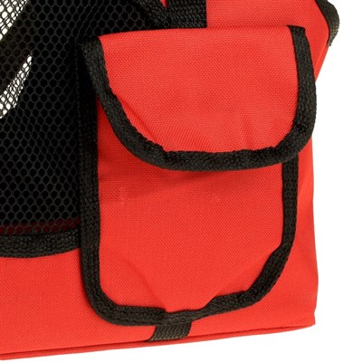Сумка-переноска на плечо, 37 х 13 х 20 см, ткань ПВХ, красная - фото 2022733