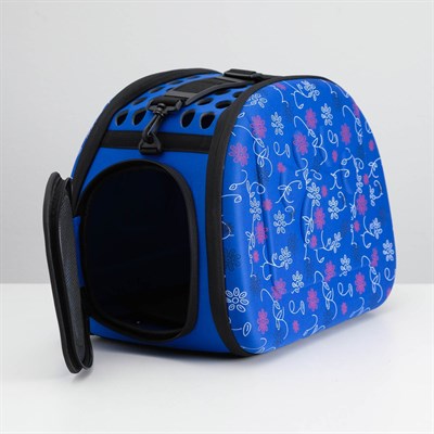 Складная сумка-переноска с отдельным входом, материал EVA, 43,5 х 28 х 33 см, синяя - фото 2022757