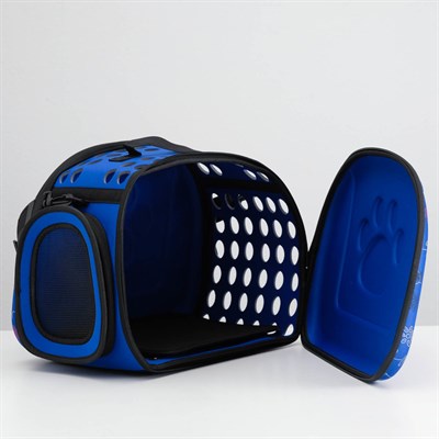 Складная сумка-переноска с отдельным входом, материал EVA, 43,5 х 28 х 33 см, синяя - фото 2022760