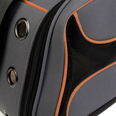 Сумка-переноска с окном-иллюминатором, малая, 39х25х20 см, резиновые ножки - фото 2022789