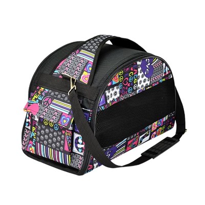 Сумка-переноска Зооник средняя полукруглая с кармашками,  40 х 21 х 25 см, микс цветов - фото 2022813