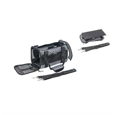 Сумка-переноска "Тайфун" складная, каркасная, с ремнем, 37 х 22 х 21 см, нейлон, микс - фото 2022842