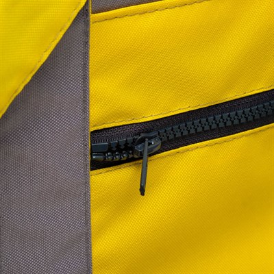 Сумка-переноска с карманом и креплением на чемодан, 45 х 21 х 29 см, серо-жёлтая - фото 2022895