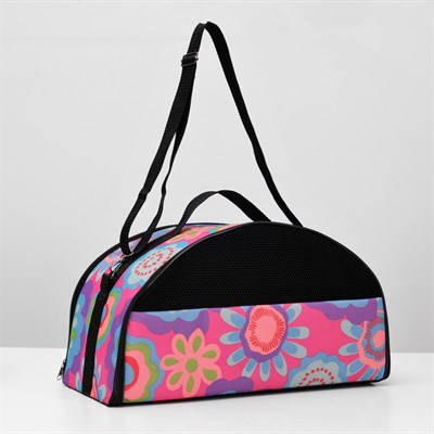 Сумка-переноска для животных раскладная полукруглая, нейлон, 44 х 22 х 25 см, микс расцветок - фото 2022986