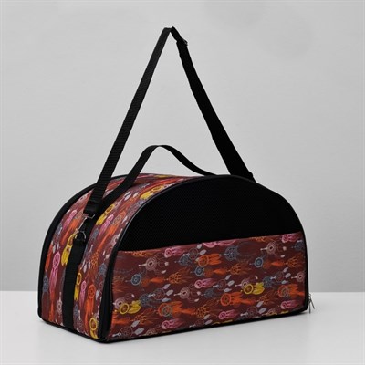 Сумка-переноска для животных раскладная полукруглая, нейлон, 48 х 25 х 28 см, микс расцветок - фото 2022991