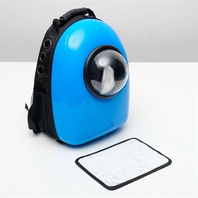 Рюкзак-переноска 30 х 24 х 42 см, пластик, голубой - фото 2023006