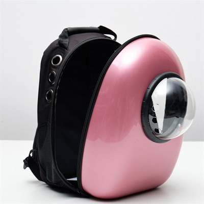 Рюкзак-переноска 30 х 24 х 42 см, пластик, розовый - фото 2023019