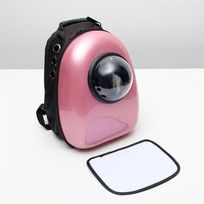 Рюкзак-переноска 30 х 24 х 42 см, пластик, розовый - фото 2023021