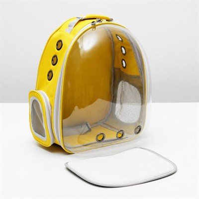 Рюкзак-переноска с прозрачной вставкой, 30 х 24 х 42 см, пластик, микс цветов - фото 2023033