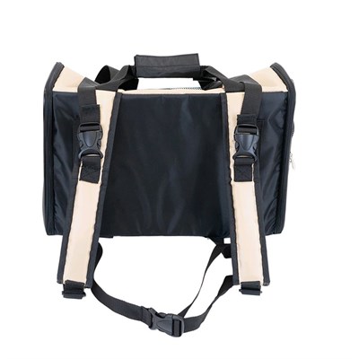Рюкзак-сумка для переноски животных, с карманом, нейлон, 27 х 38 х 18 см, бежевый - фото 2023058