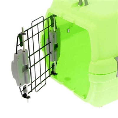 Переноска пластиковая "Неон", 48 х 32 х 29,5 см, вес животного до 5 кг, зеленая - фото 2023092