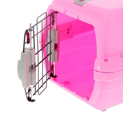 Переноска пластиковая "Неон", 48 х 32 х 29,5 см, вес животного до 5 кг, розовая - фото 2023097