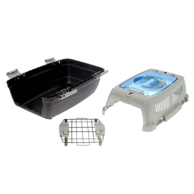 Переноска с откидной прозрачной крышей, 48 х 33 х 29,5 см, вес животного до 4 кг, микс - фото 2023120