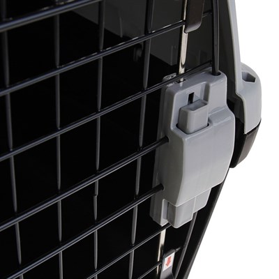 Переноска с 2 люками и креплением для наплечного ремня, 58 х 37 х 37, до 10 кг, серо-черная - фото 2023189