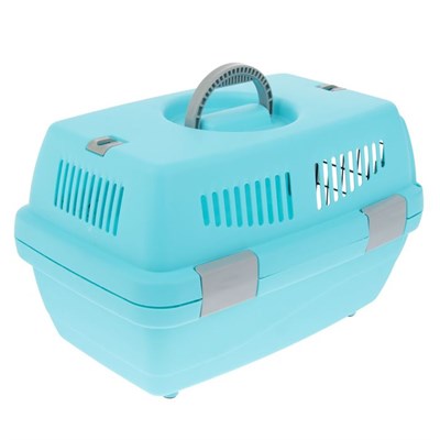 Переноска пластиковая "Неон", 48 х 32 х 29,5 см, вес животного до 5 кг, голубая - фото 2023225