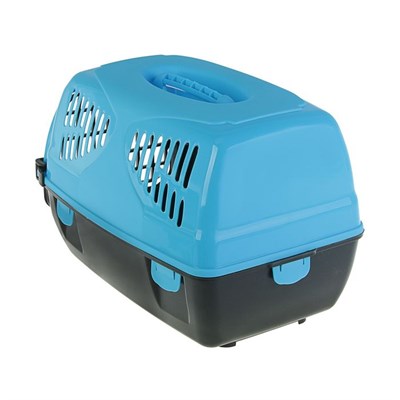 Переноска для животных "Сириус", 33,5 х 31 х 50 см, цвет голубой - фото 2023230