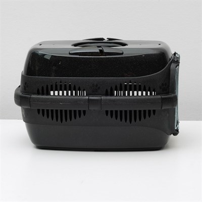 Переноска для животных до 9 кг "Пижон", металлическая дверь, 43 х 29 х 27,5 см, чёрная - фото 2023272