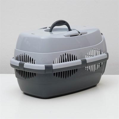 Переноска для животных до 9 кг "Пижон", металлическая дверь, 43 х 29 х 27,5 см, серая - фото 2023290