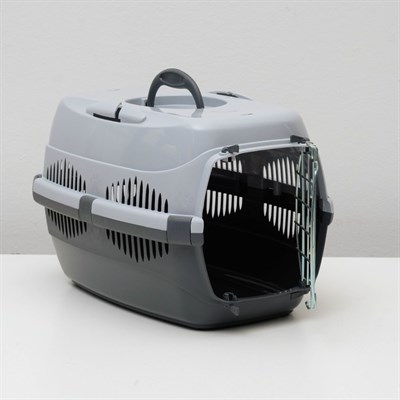 Переноска для животных до 9 кг "Пижон", металлическая дверь, 43 х 29 х 27,5 см, серая - фото 2023291