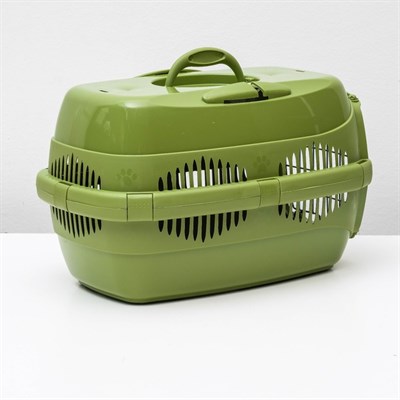 Переноска для животных до 9 кг "Пижон", металлическая дверь, 43 х 29 х 27,5 см, оливковая - фото 2023299